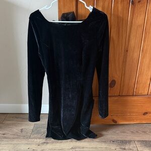 Lulus Elegant Black Velvet Dress